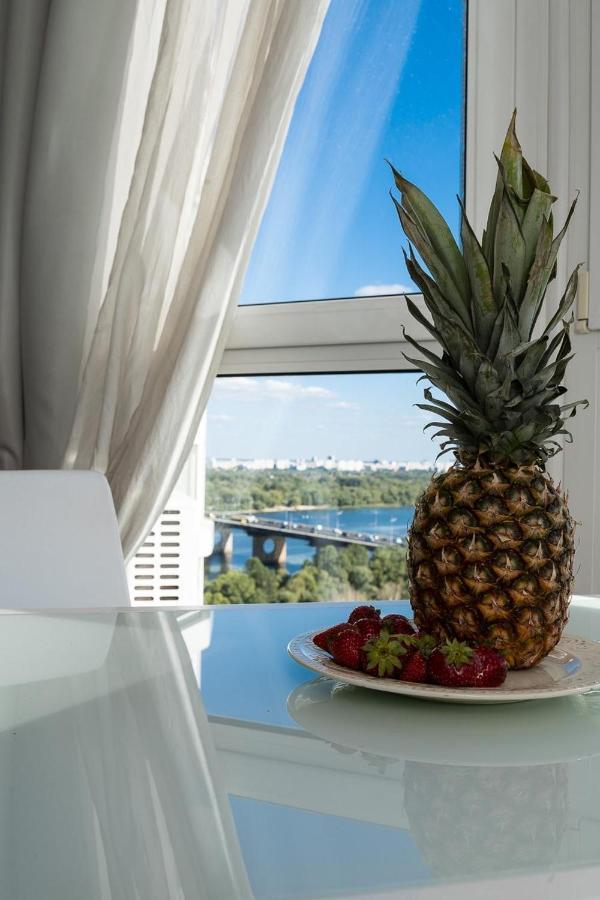 Exquisite panoramic views apartment Dnipro embankment Kiev Exterior foto